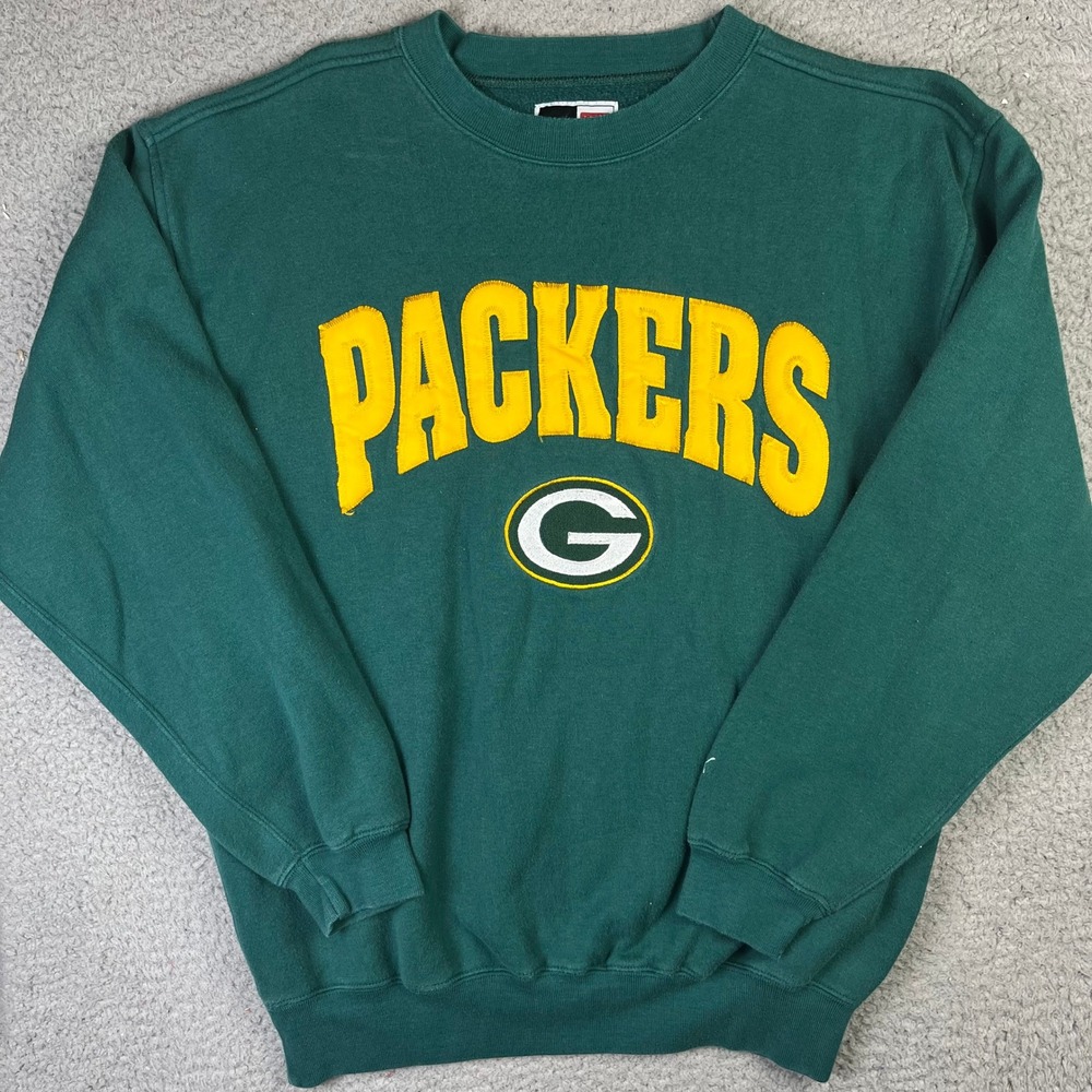 Greenbay Packers Puma Sweatshirt Mens Medium NFL Team Embroidered Spellout Logo